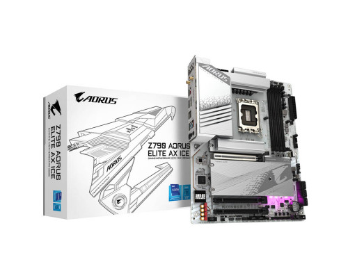 Мат. плата Gigabyte Z790 AORUS ELITE AX ICE, S-1700, Intel Z790, 4xDDR5, 6xSATA3, 4xM.2, Raid, 1xHDM