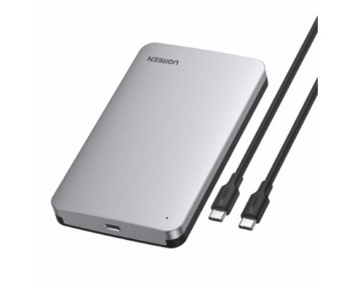 Внешний корпус Ugreen CM300 (70499), USB Type-C/Type-C, Подключение через Sata, HDD 2,5'', серебрист